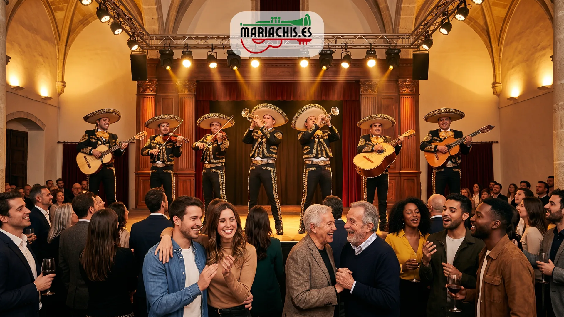 Mariachi en plena actuación como icono musical mundial reconocible en cualquier contexto